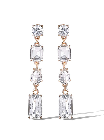 Multi-Cut Crystal Drop Earrings