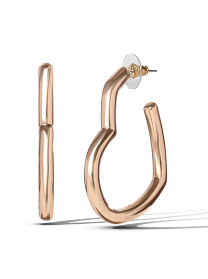 Open Heart Hoop Earrings