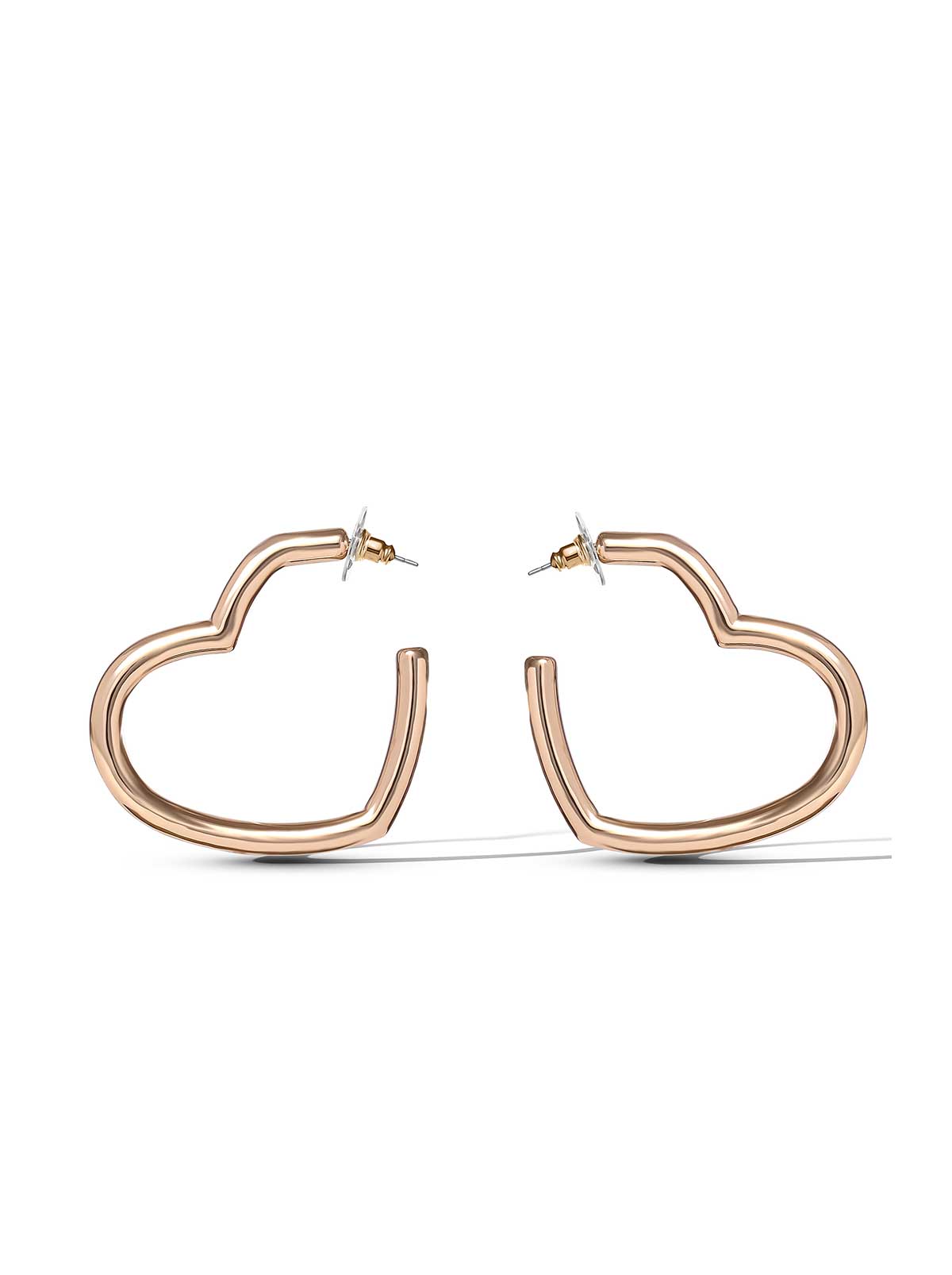 Open Heart Hoop Earrings