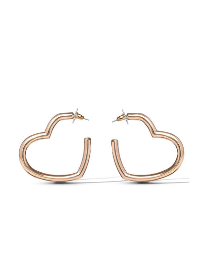 Open Heart Hoop Earrings