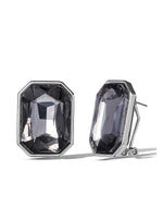 Octagon-Cut Smoky Crystal Earrings