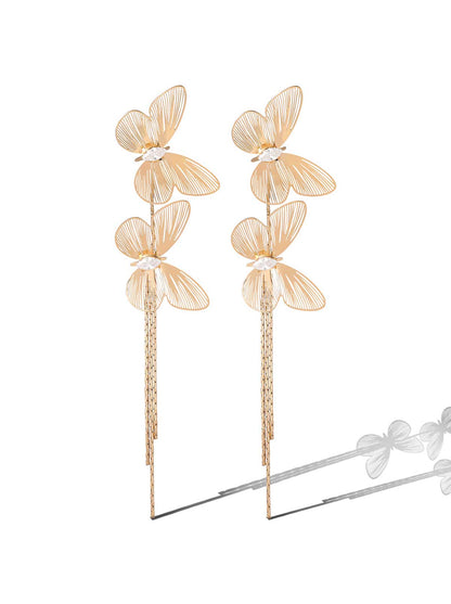 Double Butterfly Dangle Earrings