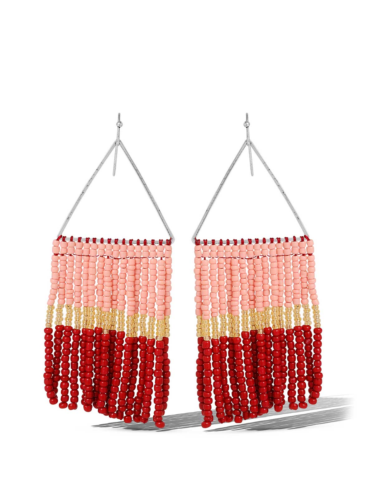 Multi Seed Beads Fringe Dangle Earring