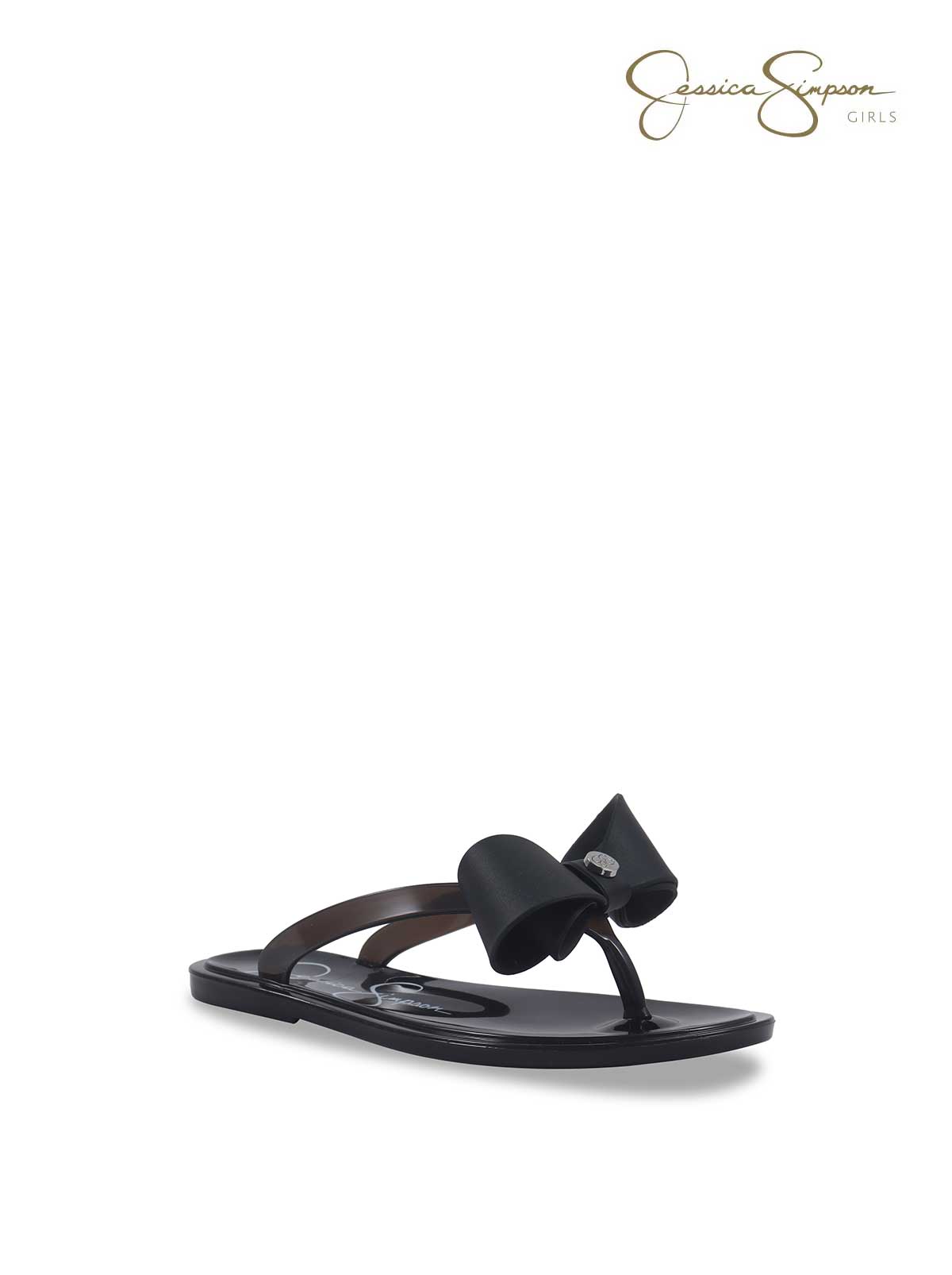 Girls Jelly Thong Sandals in Black