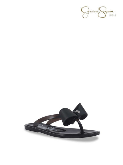 Girls Jelly Thong Sandals in Black