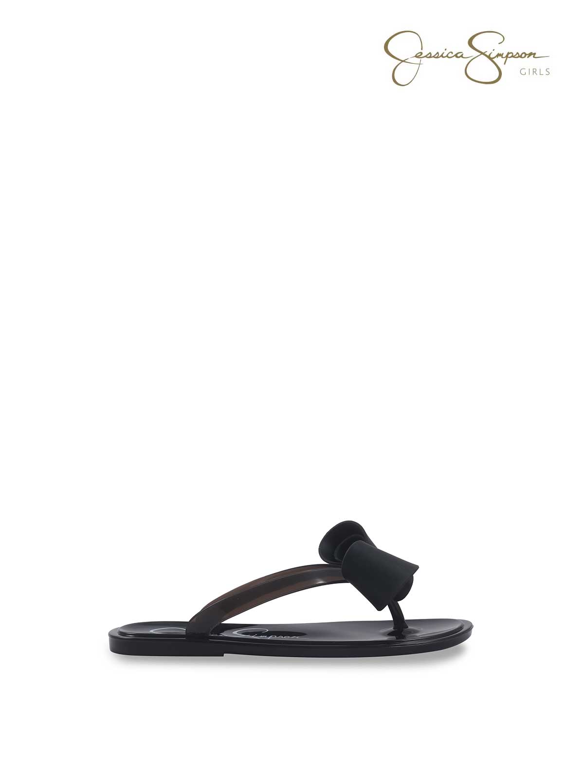 Girls Jelly Thong Sandals in Black
