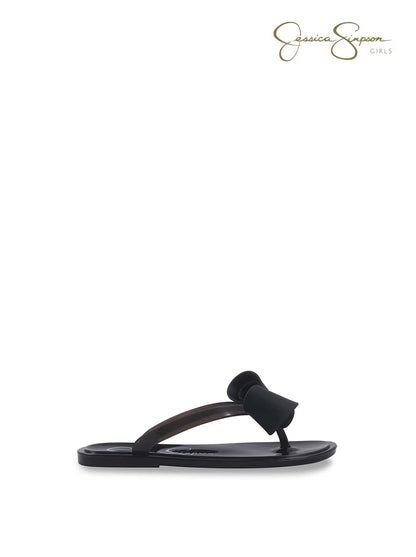 Girls Jelly Thong Sandals in Black