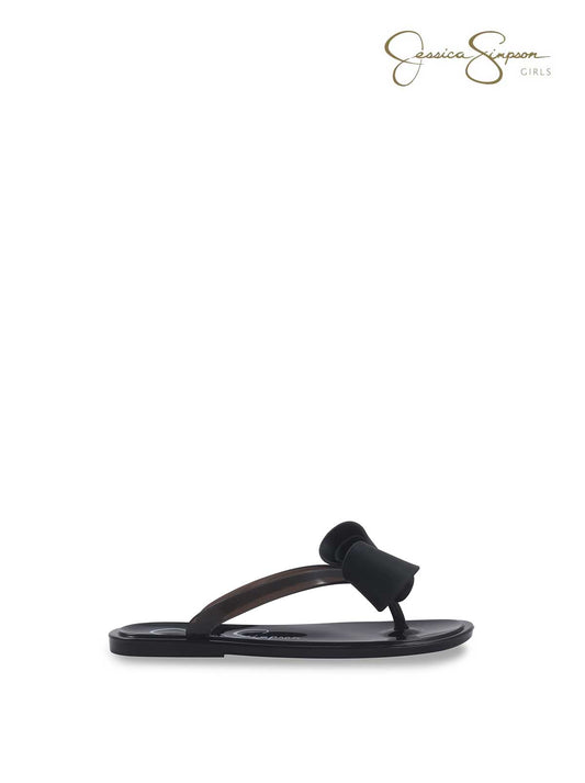 Girls Jelly Thong Sandals in Black