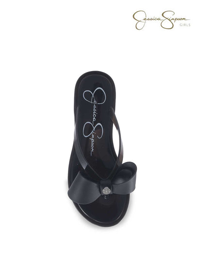 Girls Jelly Thong Sandals in Black