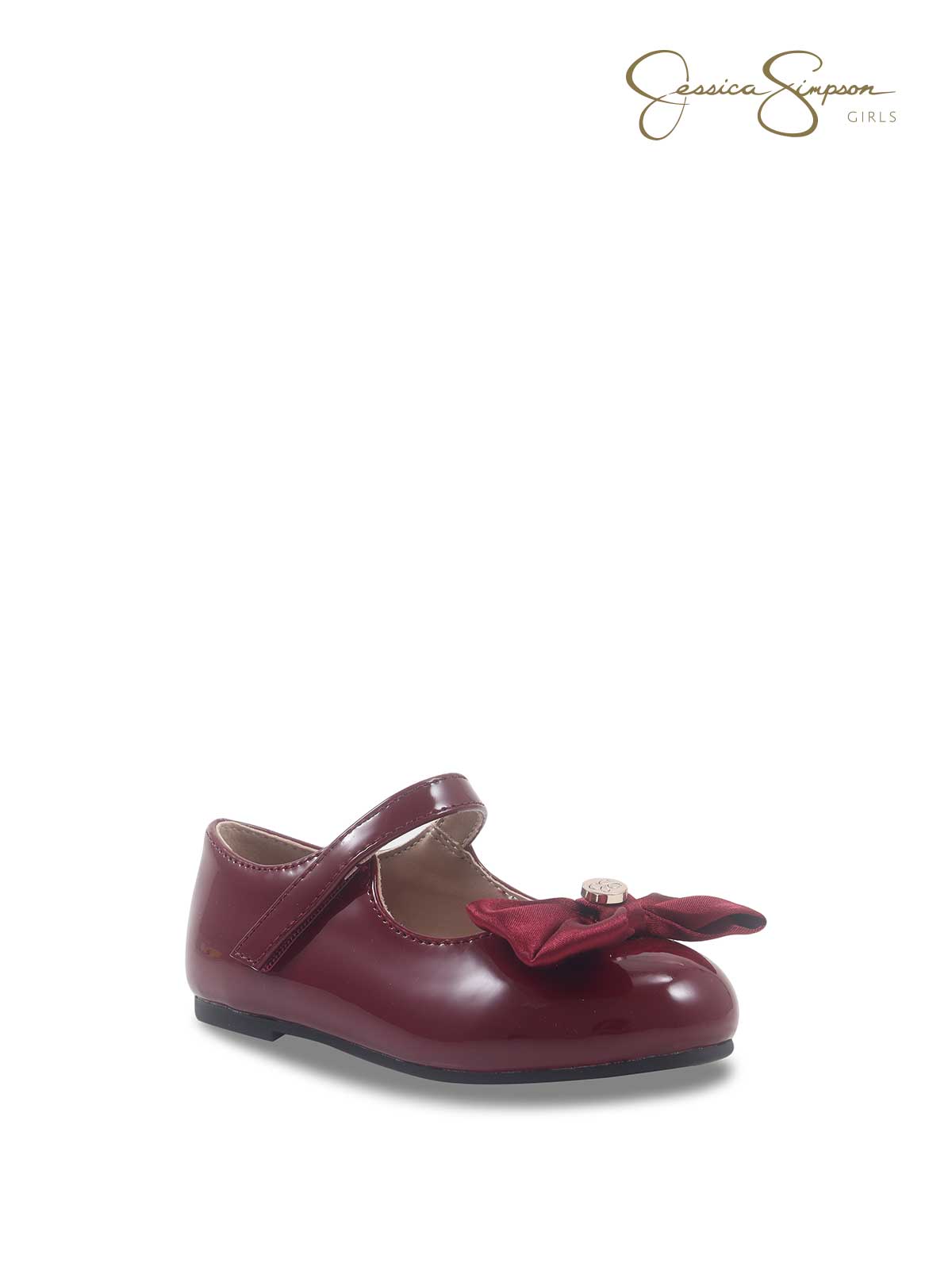 Toddler Amy Big Bow Mary Jane in Maroon