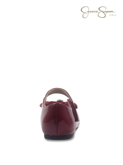 Toddler Amy Big Bow Mary Jane in Maroon