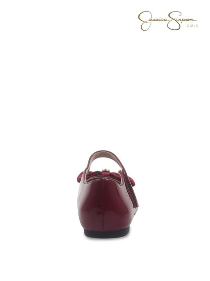Girls Amy Big Bow Mary Jane in Maroon