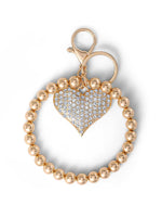 Pave Crystal Heart Keychain