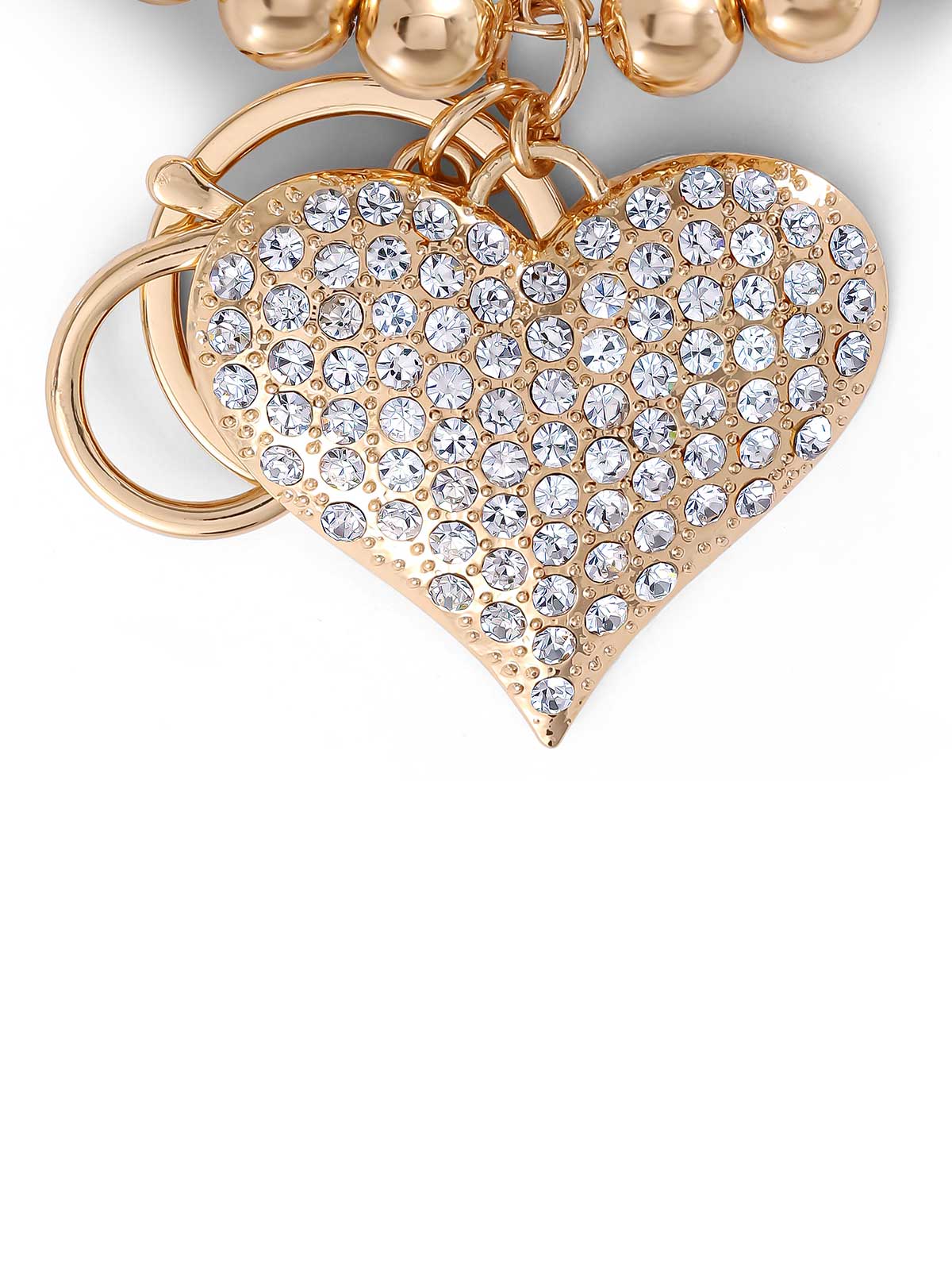 Pave Crystal Heart Keychain