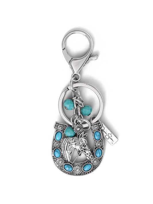 Turquoise Horse Shoe Keychain