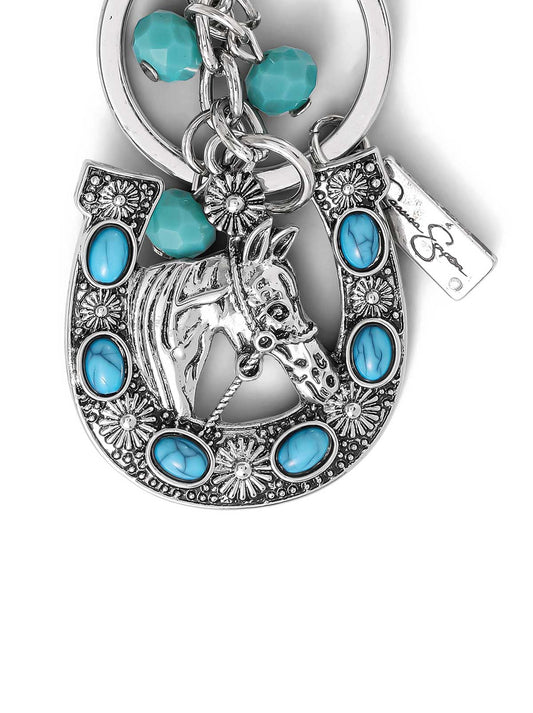 Turquoise Horse Shoe Keychain