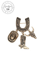 Jessica Simpson 2.0 Western Charm Horseshoe Brooch