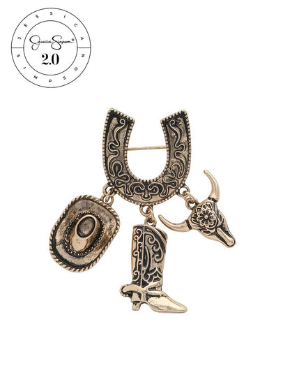 Jessica Simpson 2.0 Western Charm Horseshoe Brooch