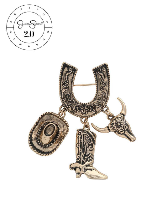 Jessica Simpson 2.0 Western Charm Horseshoe Brooch
