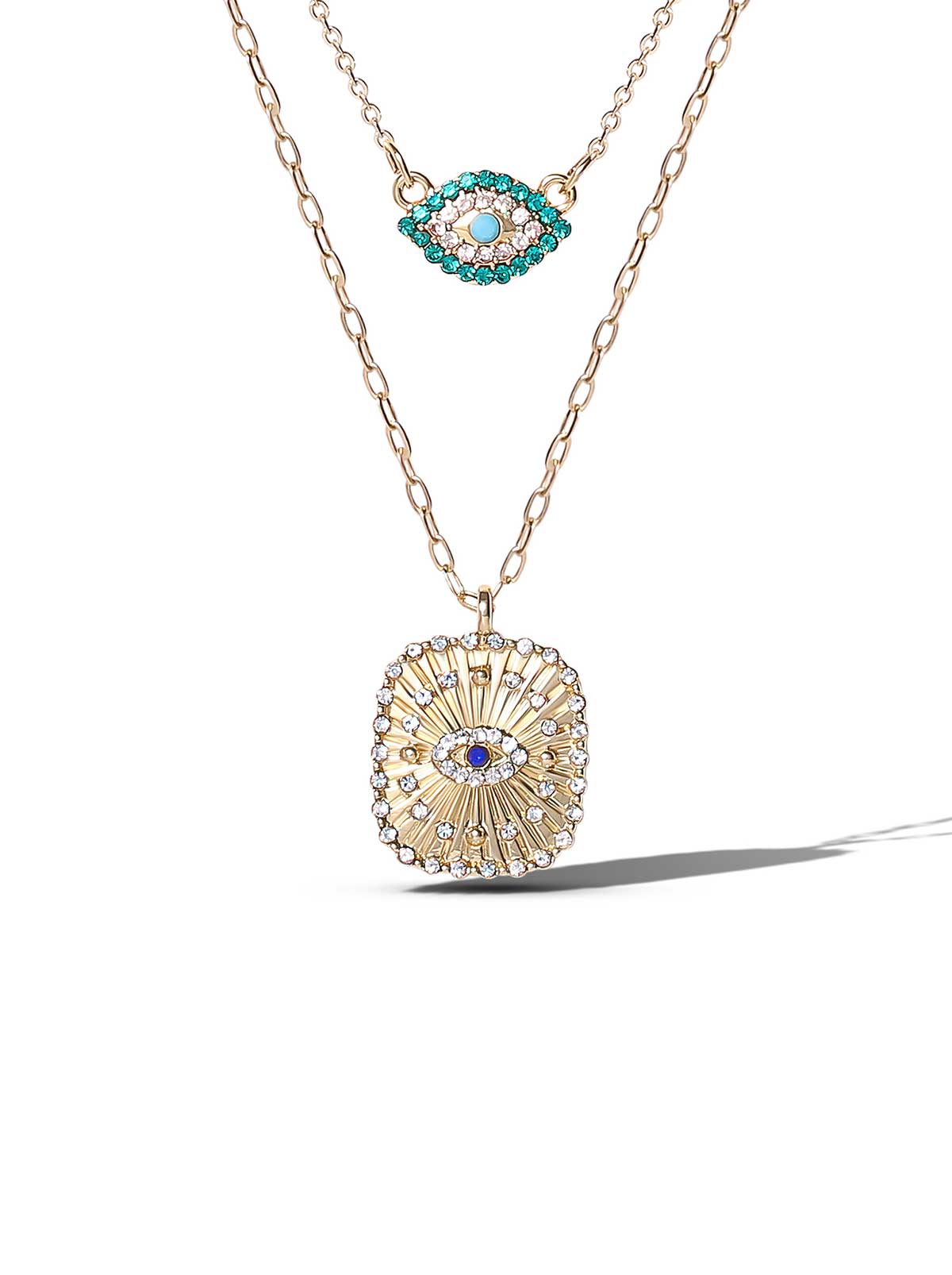 Layered Evil Eye Necklace Set