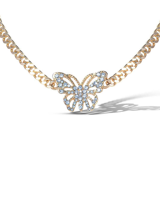 Butterfly Crystal Choker Necklace