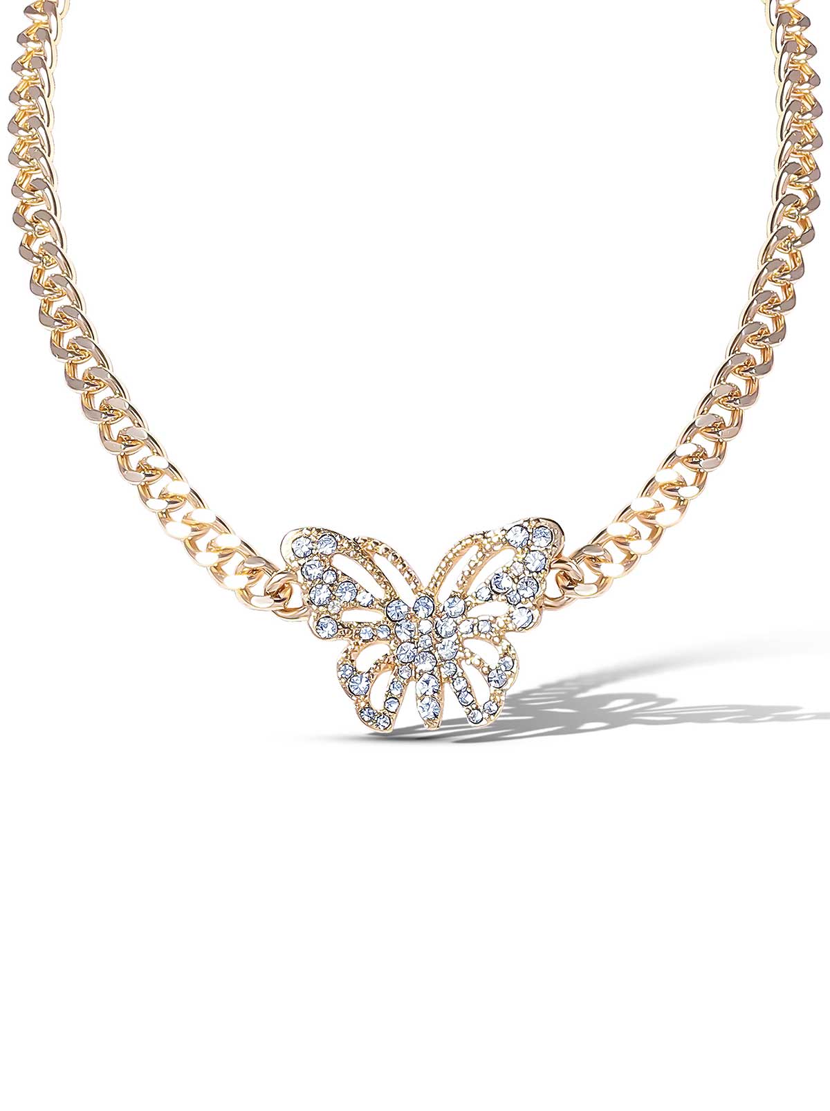Butterfly Crystal Choker Necklace