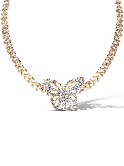 Butterfly Crystal Choker Necklace