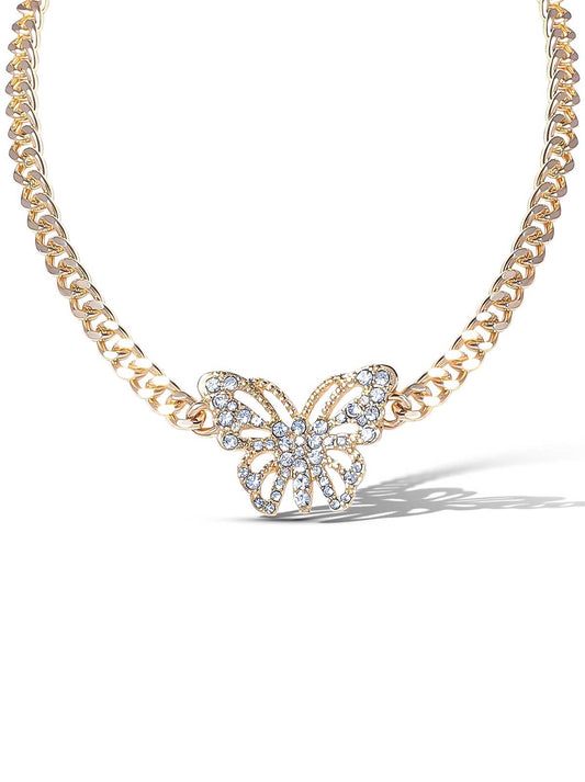 Butterfly Crystal Choker Necklace