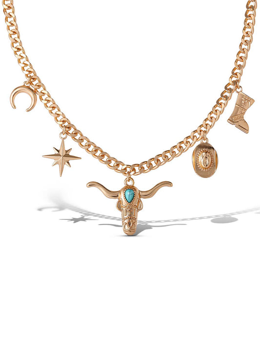 Gold Multi Pendant Necklace