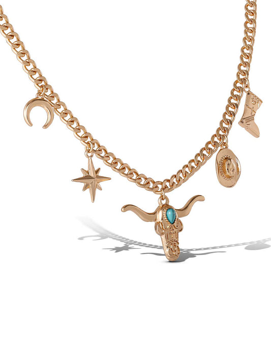 Gold Multi Pendant Necklace