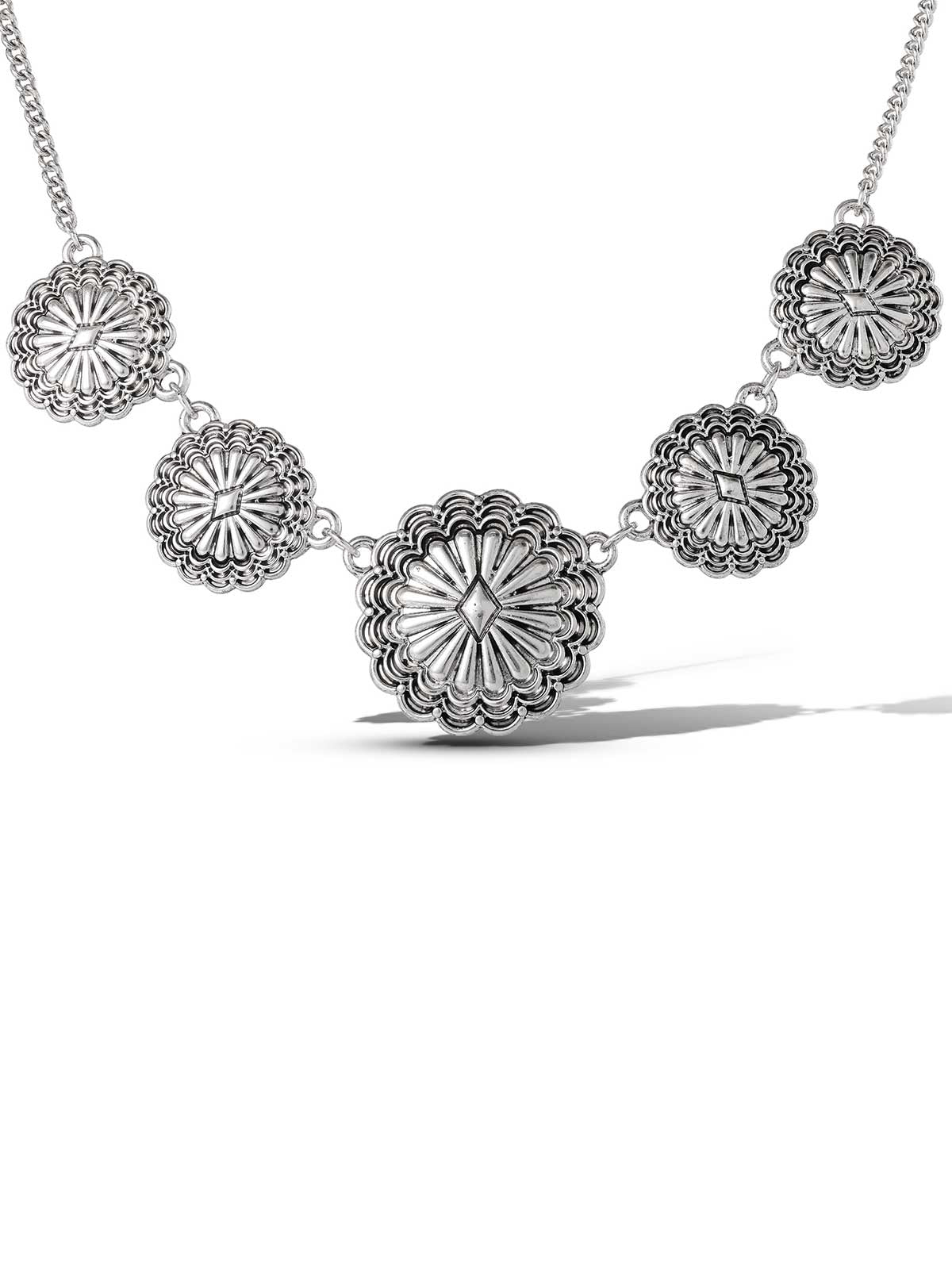 Antique Casting Flowers Pendant Necklace