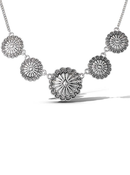 Antique Casting Flowers Pendant Necklace