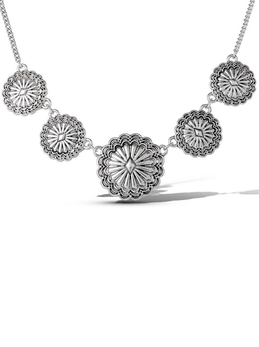 Antique Casting Flowers Pendant Necklace