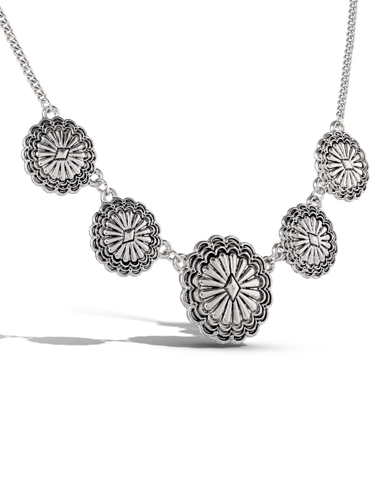 Antique Casting Flowers Pendant Necklace