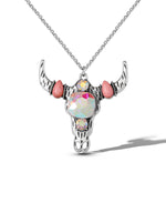 Crystal Bull Skull Pendant