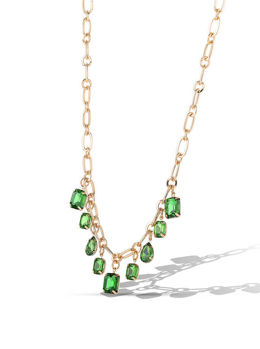 Gold Emerald Pendant Necklace