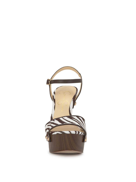 Calenta Studded Platform in Brown Zebra
