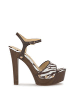 Calenta Studded Platform in Brown Zebra