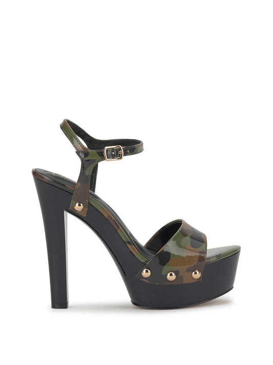 Calenta Studded Platform in Forest Camo