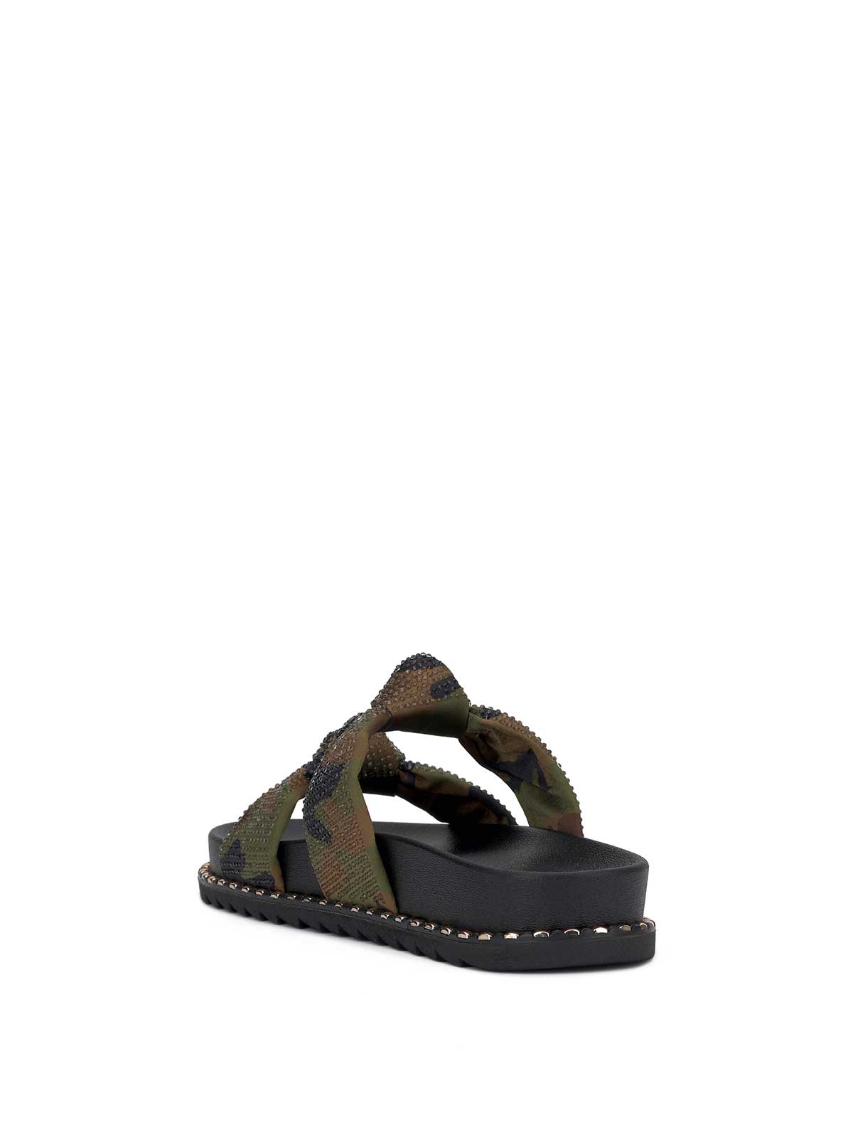 Caralyna Flat Sandal in Forest Camo
