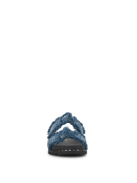 Caralyna Flat Sandal in Denim