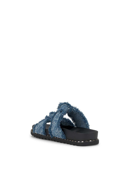 Caralyna Flat Sandal in Denim