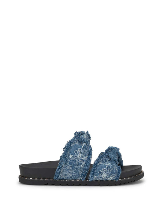 Caralyna Flat Sandal in Denim