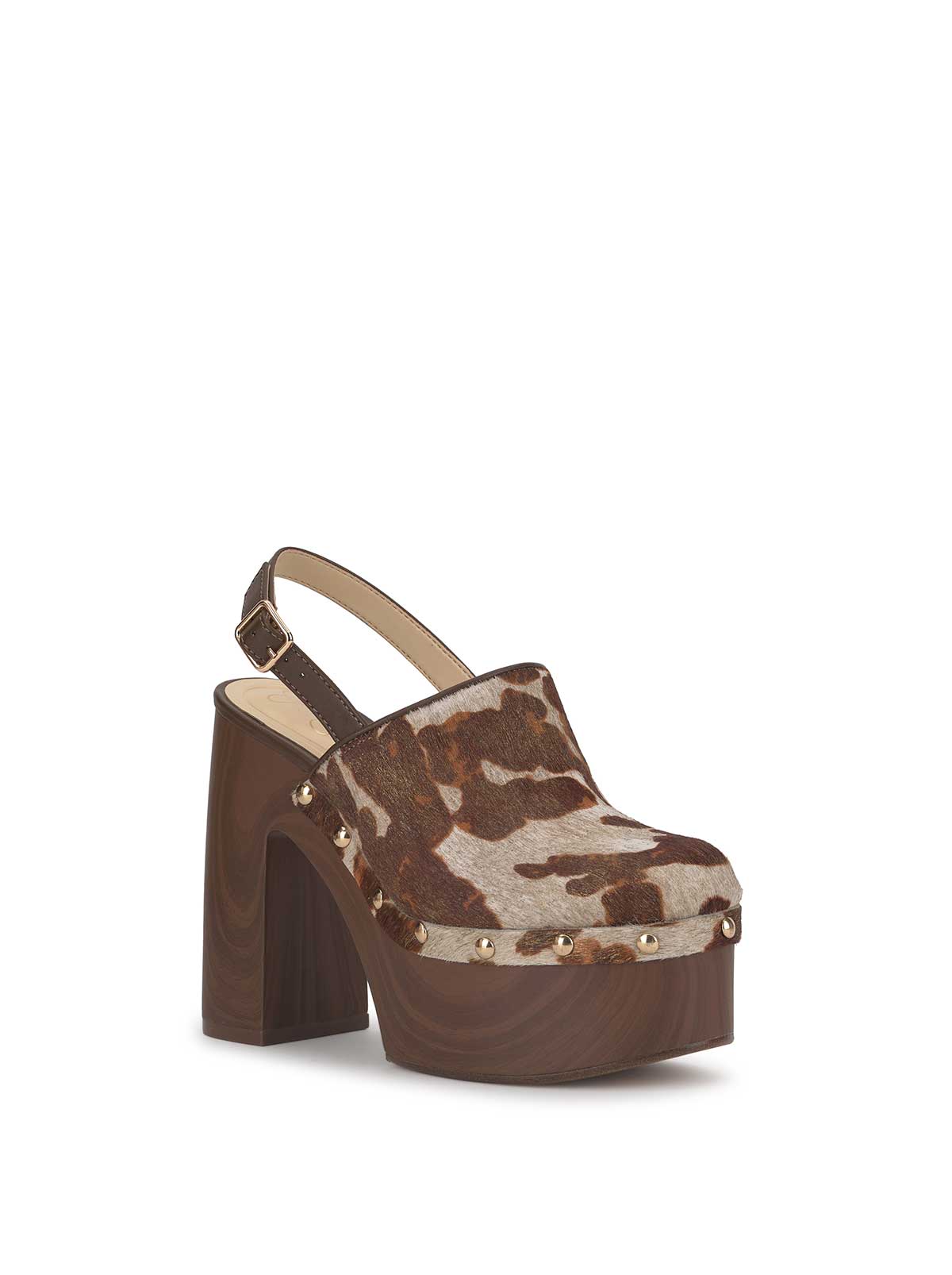 Cazea Platform in Cow Print
