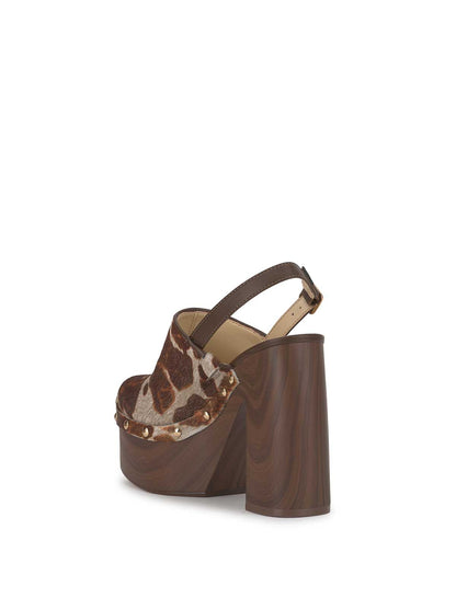 Cazea Platform in Cow Print