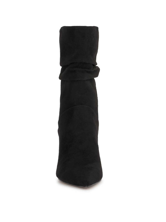 Elisti Scrunch Bootie in Black Suede