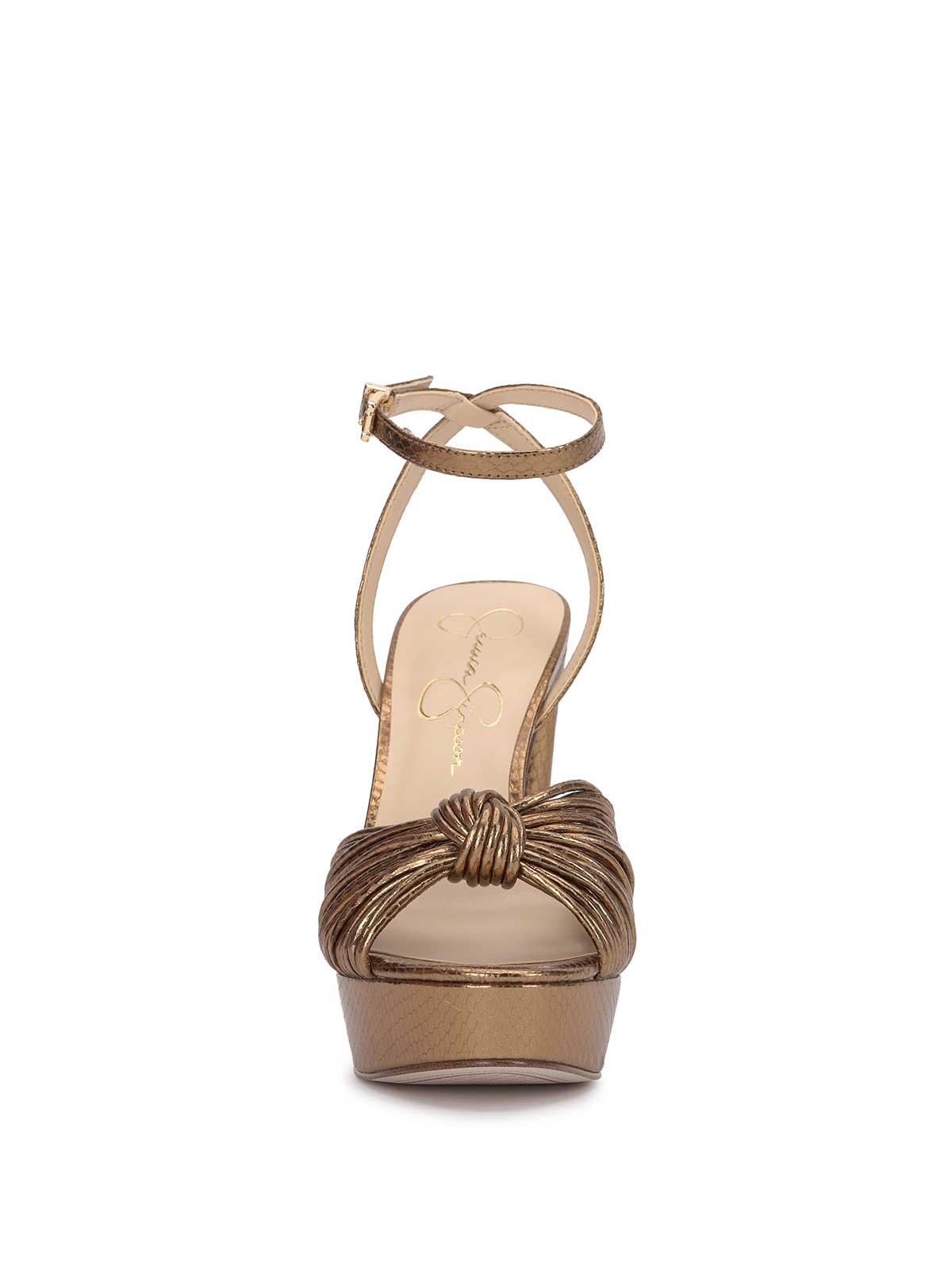 Immie Platform Sandal in Bronze Snake