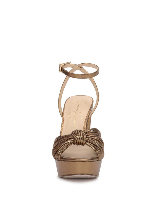 Immie Platform Sandal in Bronze Snake