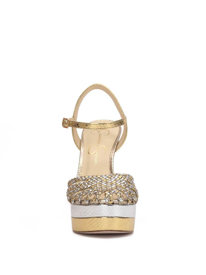 Inaia Braided Platform Sandal in Gold