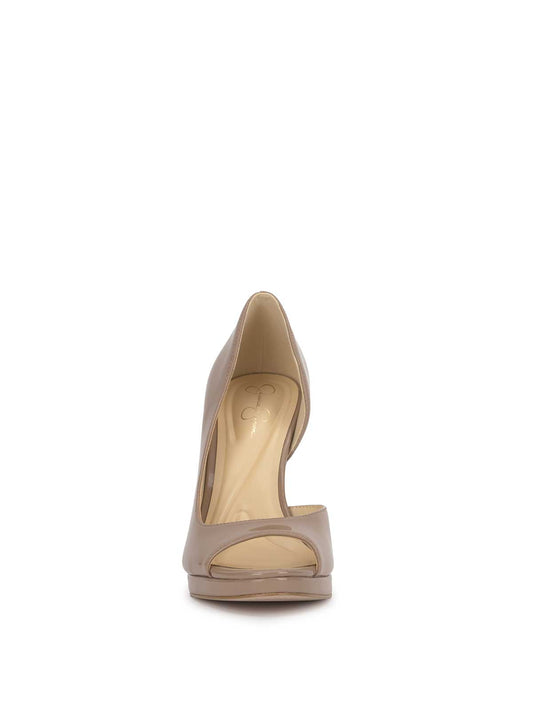 Kimli Peep Toe Pump in Patent Chai Latte